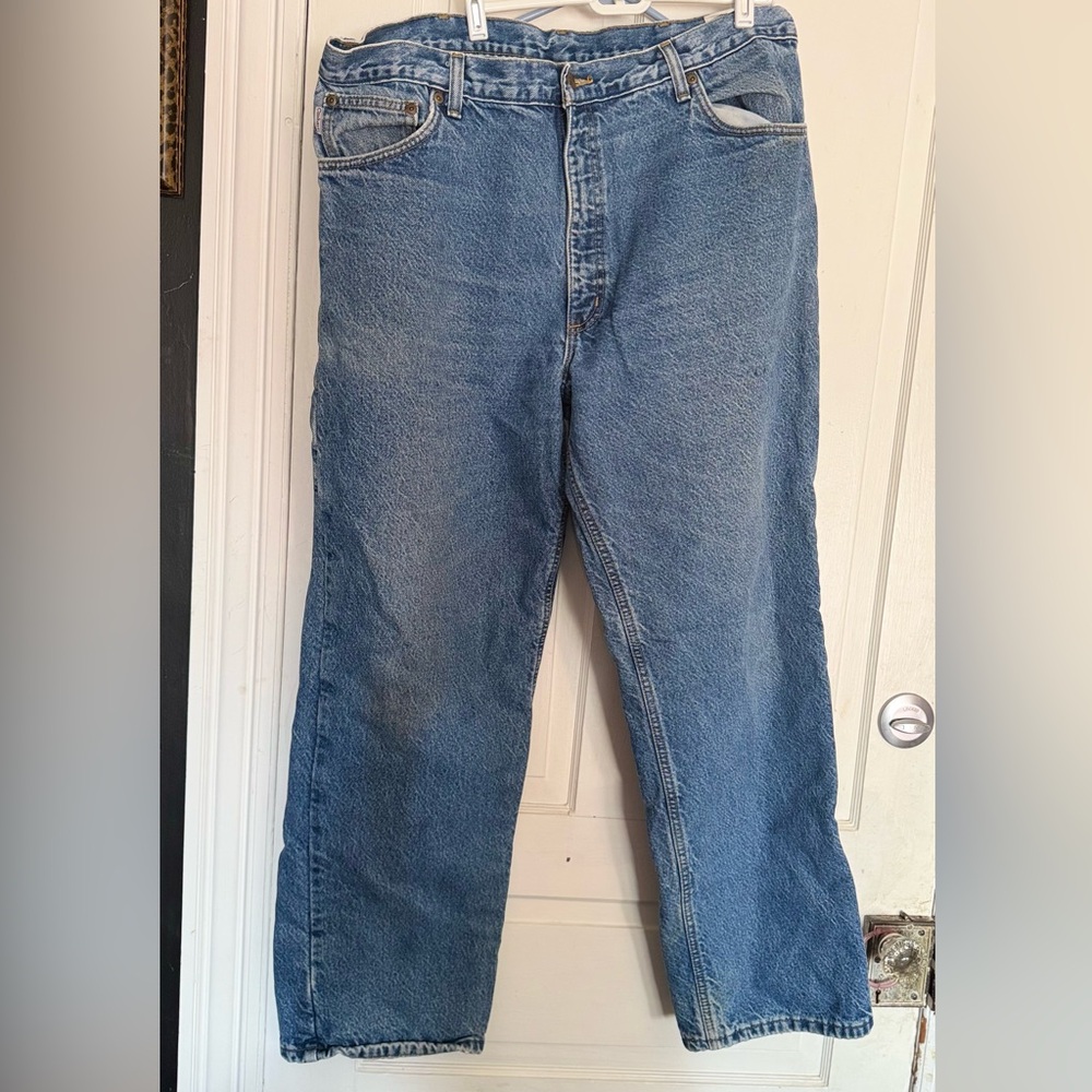 Carhartt Men's Flannel Lined Relaxed Blue Jeans 40x32
